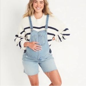 NWT Old Navy Maternity Overall Shorts Short Alls Size XL New Frayed Hem